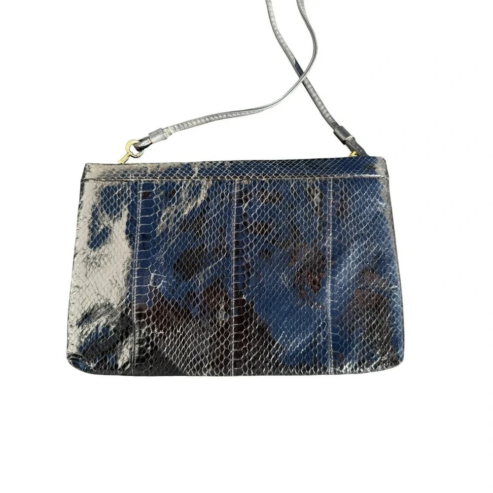 Vintage‎ Morgan Taylor Black Genuine Snakeskin Leather Bag